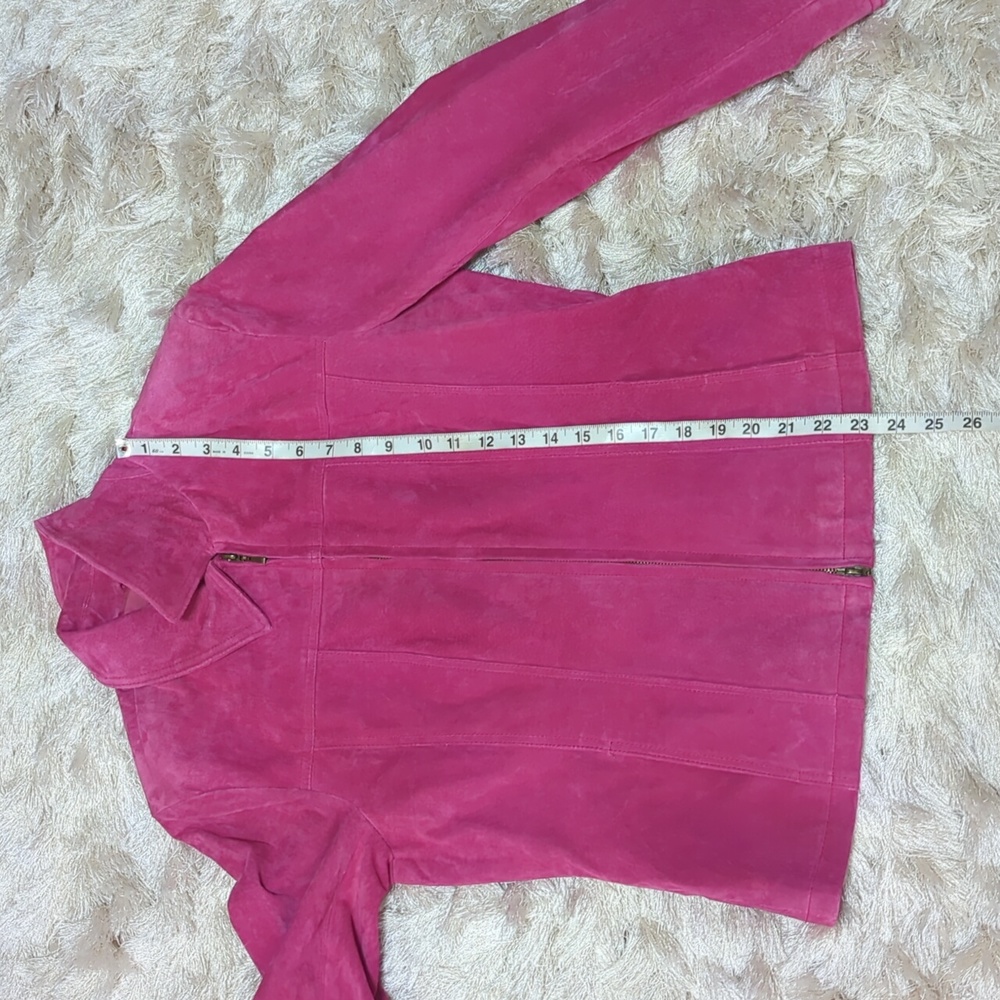 Coldwater Creek Pink Suede Leather Jacket S - Picture 7 of 10